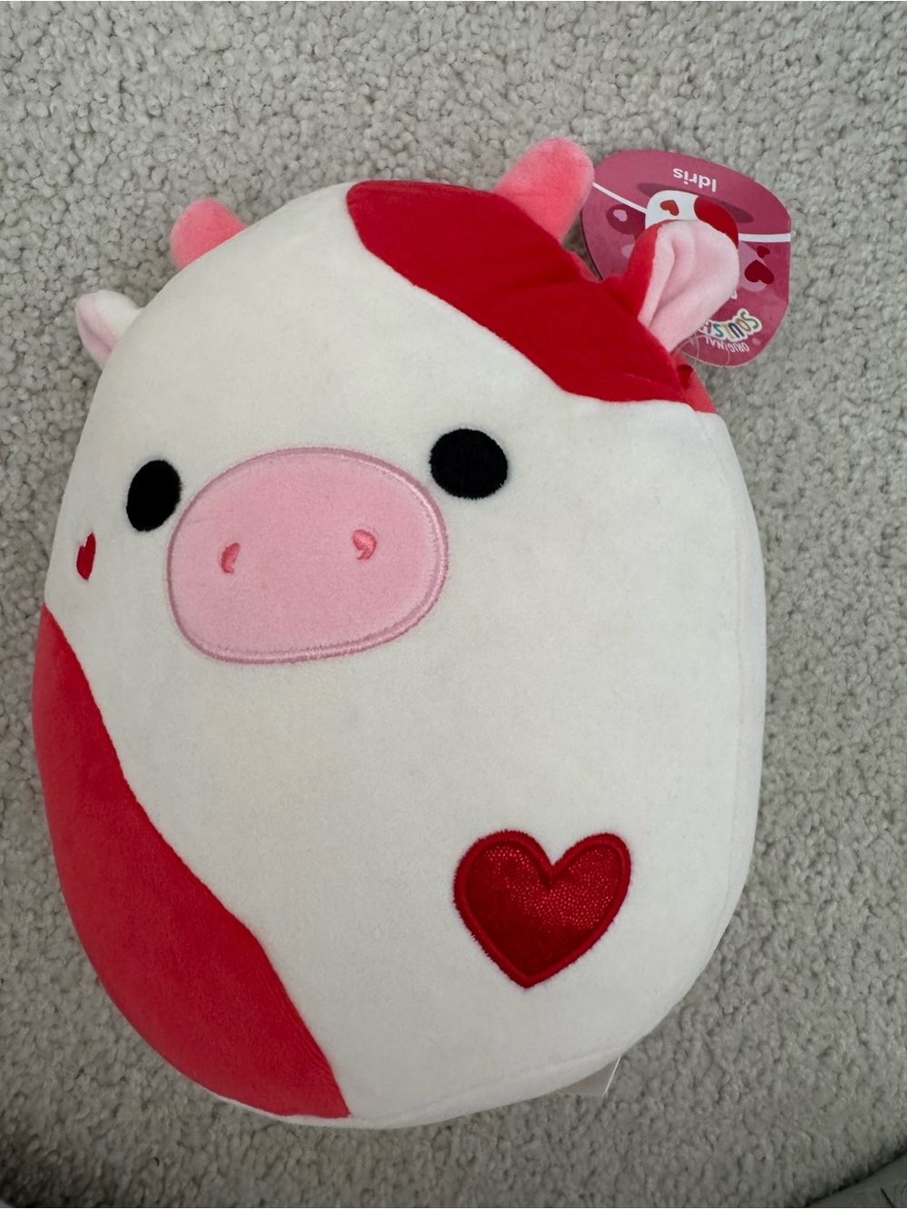 Pink & White Heart Pig Plush Squishmallow-style